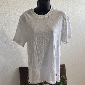 Dickies Classic White Crewneck Tee with Logo Patch - Size Small